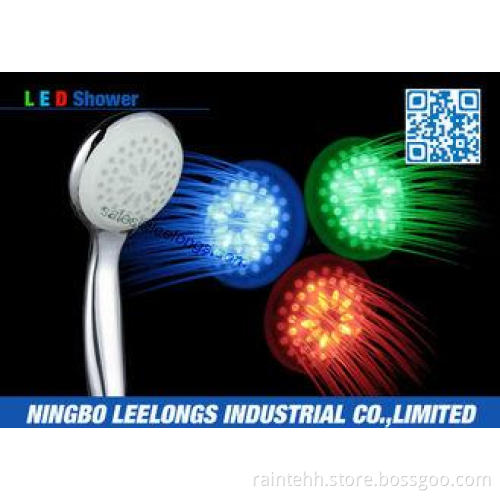 ABS Plastic RGB LED Rain Shower Head With Handheld Temperat